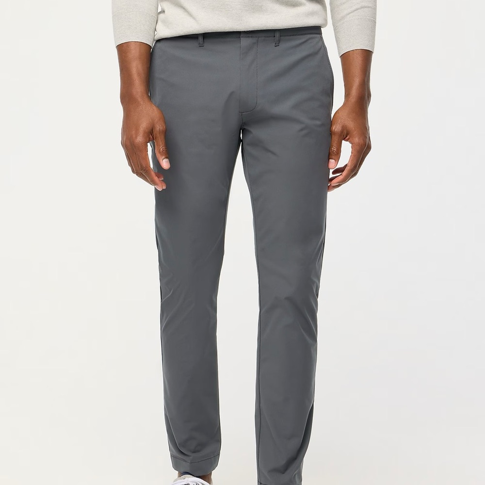 J Crew 484 Slim Tech Pant in Metal Grey 33x32 NWT